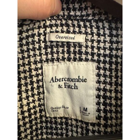Vtg Abercrombie & Fitch Houndstooth Button Down Shacket Womens M Classic Preppy - Picture 8 of 10